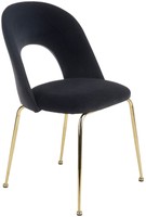 Krzesło designerskie złote nogi glamour K385 - czarny