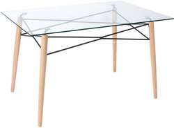 OUTLET - Stół prostokątny MEDIOLAN LUNA 120x80 - szkło hartowane