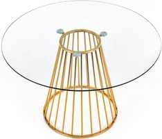 Stół okrągły glamour LIVERPOOL 120 cm - szkło hartowane
