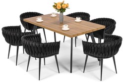 Zestaw do jadalni 6-osobowy - stół  BERLIN i krzesła ROSA - czarny