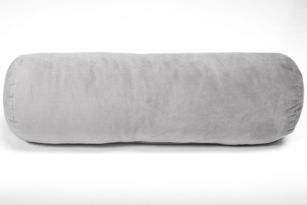 Dekoracyjny wałek poduszka z guzikiem 50 cm- szary