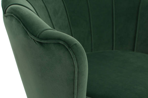 Fotel tapicerowany MUSZLA AMORINITO - ciemna zieleń