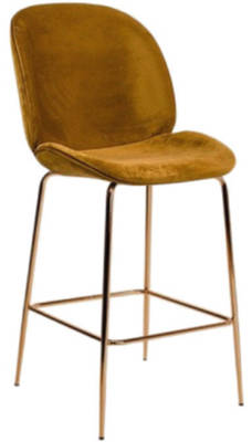 Krzesło barowe hoker tapicerowany BOLIWIA gold - musztardowy