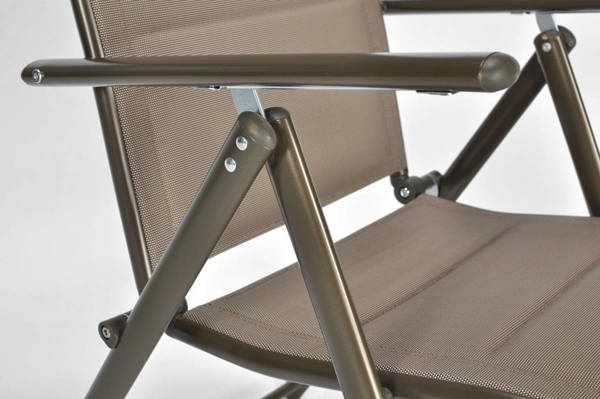 Krzesło ogrodowe składane aluminiowe MODENA  - Brązowe