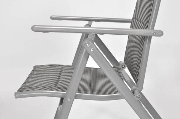 Krzesło ogrodowe składane aluminiowe MODENA  - Srebrne