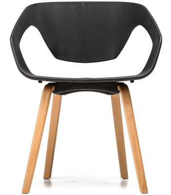 Krzesło plastikowe z podłokietnikami do kuchni PORTO - czarny