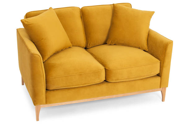 Mała kanapa sofa dwuosobowa LIVERPOOL II- musztardowy