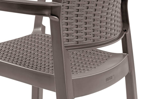 Meble ogrodowe 6-osobowe krzesła BELLA + stół MELODY - cappuccino