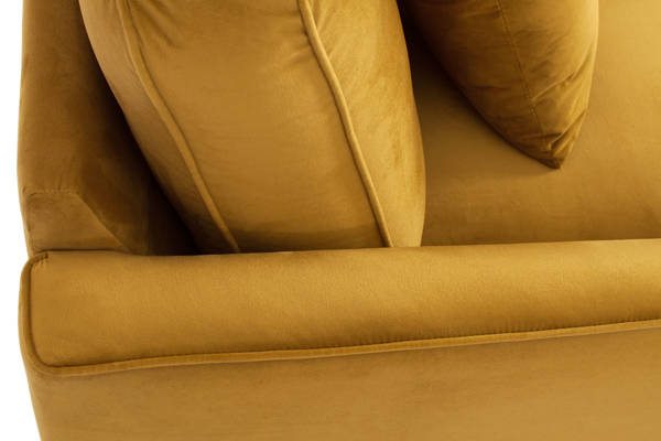Miękki fotel tapicerowany z poduszką LIVERPOOL - musztardowy