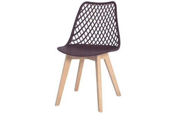 Nowoczesne ażurowe krzesło do jadalni NICEA - brązowe