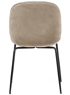 Nowoczesne krzesło tapicerowane czarne nogi BOLIWIA - beżowy