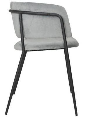 Nowoczesne krzesło tapicerowane czarne nogi EVIA - szary