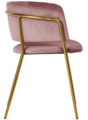 Nowoczesne krzesło tapicerowane glamour EVIA - różowy