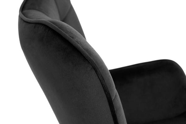 Nowoczesny fotel LOFT CASTEL 2 ze złotymi nóżkami - czarny