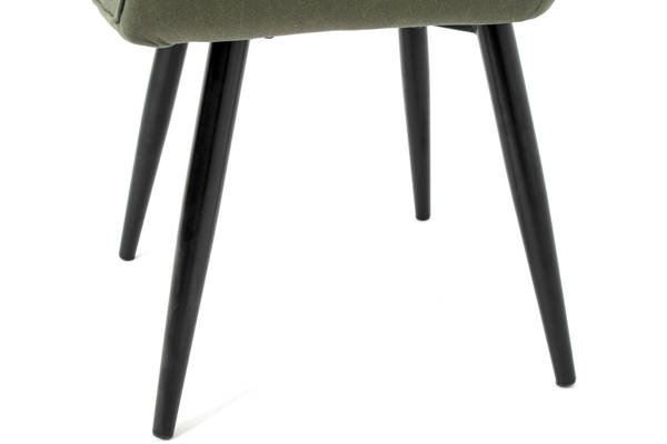 Stół BALTIMORE i 6 krzeseł EMMA - zestaw do jadalni - brąz + zielony