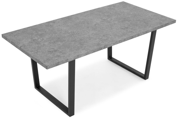 Stół BALTIMORE i 6 krzeseł EMMA - zestaw mebli do salonu - szary beton+ grafit