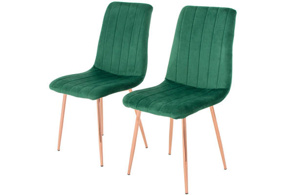 Stół BALTIMORE i 8 krzeseł SOFIA - komplet do jadalni - brąz + zielony