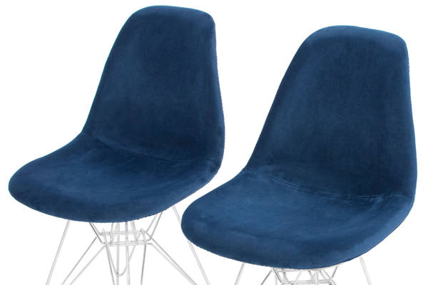 Stół PORTLAND (200/160x90) i 6 krzeseł VIOLET - komplet do salonu - brąz + niebieski