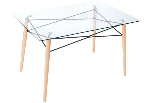 Stół prostokątny MEDIOLAN LUNA 120x80 - szkło hartowane