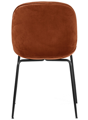 Stylowe krzesło tapicerowane czarne nogi loft BOLIWIA - rudy