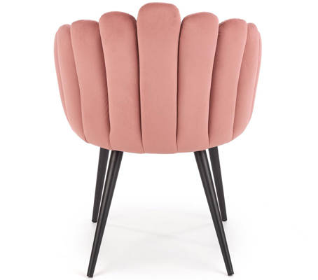 Stylowe krzesło welurowe do toaletki glamour - pudrowy róż