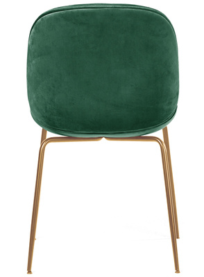 Stylowe krzesło welurowe złote nogi glamour BOLIWIA - zielony