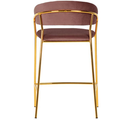 Tapicerowane krzesło barowe hoker GOMA - różowy