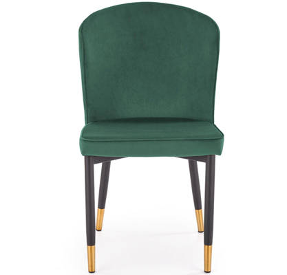 Tapicerowane krzesło do salonu glamour - ciemnozielony