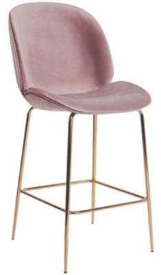 Tapicerowany hoker barowy wysokie krzesło - różowy