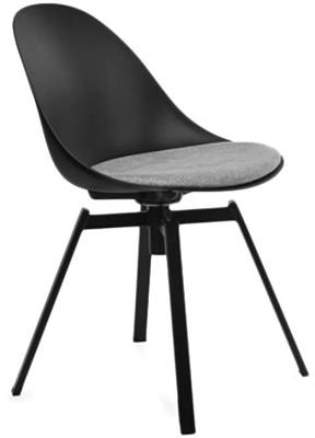 Wygodne krzesło obrotowe z poduszką loft VITO - czarny