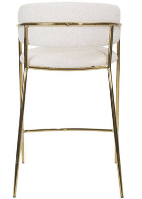 Wysokie krzesło barowe boucle EVIA Teddy - kremowy